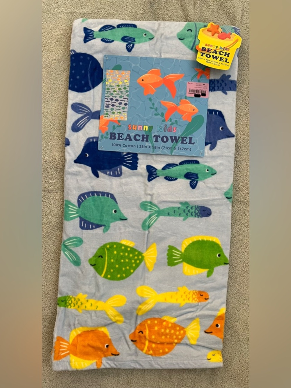 Sunny Kids Colorful Tropical Fish Beach Towel